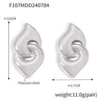 European And American Geometric Double Ring Ring Buckle Non-fading Temperament Earrings