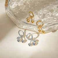 All-Match 18K Gold Stainless Steel Cherry Pendant Earrings