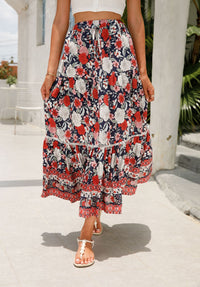 Lace-paneled Maxi Dress Rayon Positioned Floral Bohemian