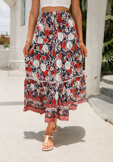 Lace-paneled Maxi Dress Rayon Positioned Floral Bohemian