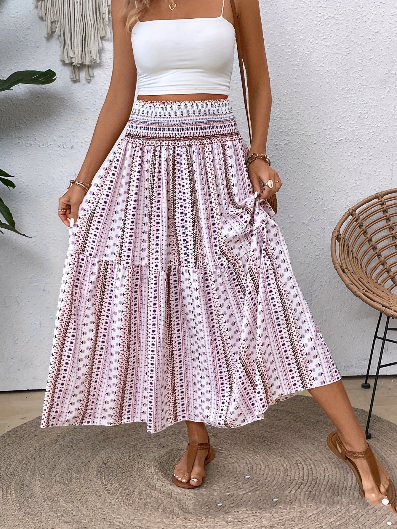 All-matching Slim Fit Pleated High Waist Long Skirt
