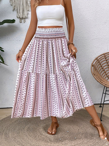 All-matching Slim Fit Pleated High Waist Long Skirt