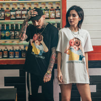 RS tide brand men's spring and summer European and American leisure round neck donuts children's printing lovers short-sleeved T-shirts