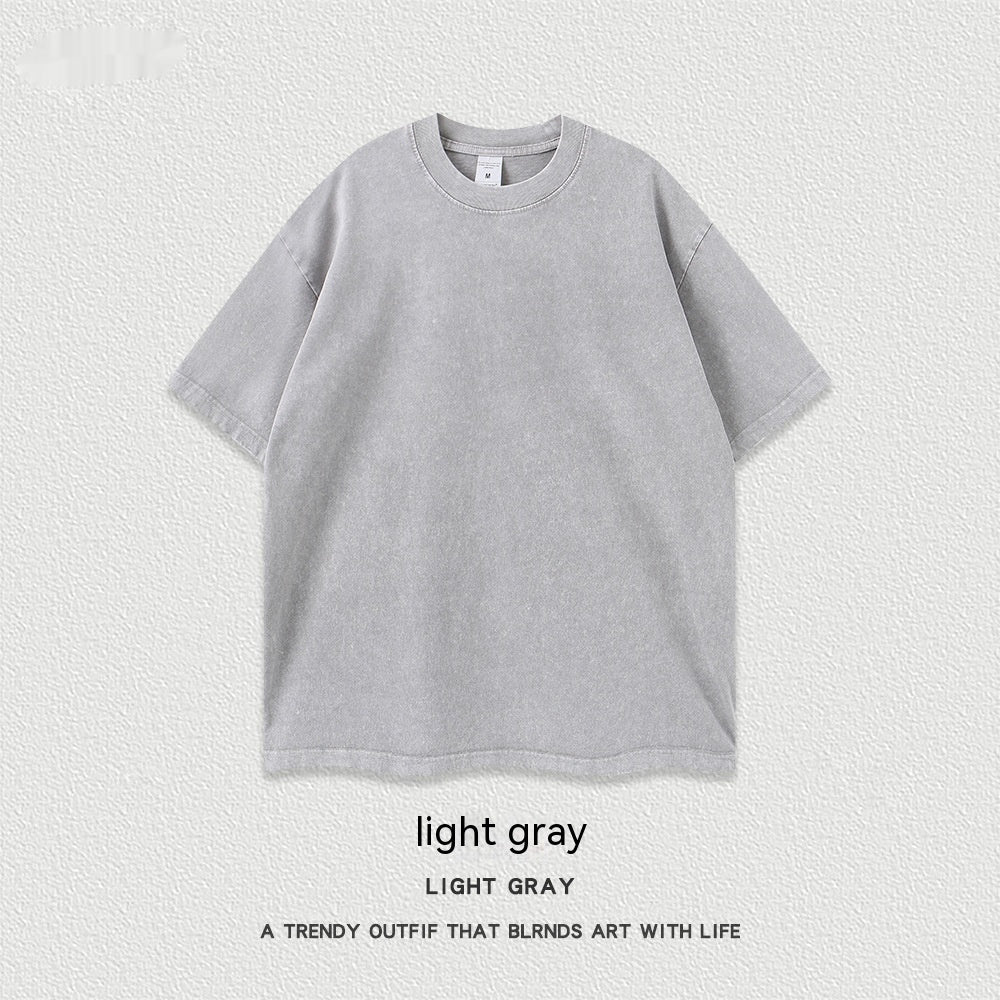 Women's American-style Distressed Linen Cotton Short Sleeve