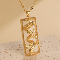 Vintage China-Chic Dragon And Phoenix Jade Pendant High Quality Versatile Collar Chain Accessories