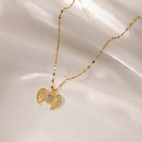 Personalized Love Opening And Closing Necklace Angel Wings Pendant Fashion Versatile Stainless Steel Necklace