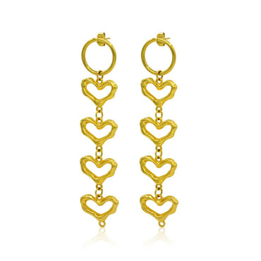 Retro Hollow Design Ins Style Exaggerated Heart-shaped Patch Earrings