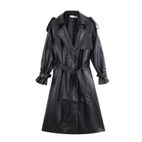 Autumn New Goddess Fan Mid-length Temperament Windbreaker Leather Jacket