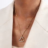 Japanese And Korean Full Diamond Heart-shaped Zircon Ring Pendant With Collarbone Chain, Minimalist And Niche Design Necklace