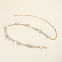 Metal Waist Chain Decorative Belt Dress Suit Chain Accessories Rhinestone Bone Shaped Belt