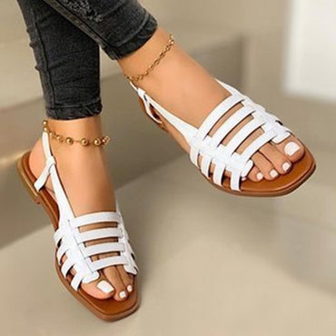 Summer New Large Size Flat Casual Woven Sand Sandals