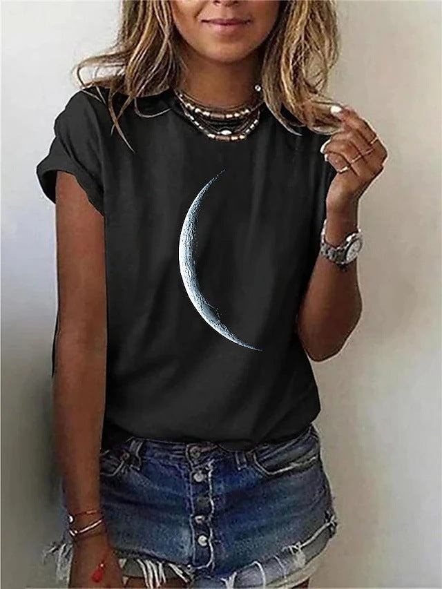 Summer New Printed Round Neck Short Sleeve - Chic Angle