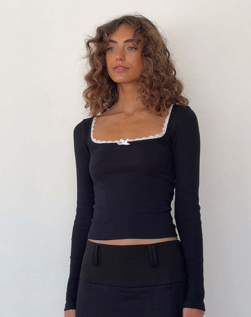 Women's Fashion U Collar Small Lace Knitted Bottoming Shirt - Chic Angle