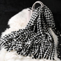 Autumn Winter New Women British Cashmere Checked Scarf Female 200x70 Double Side Warm Plaid Tassel Shawl Scarf