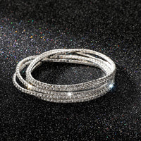 Diamond-embedded Stretch Bracelet 2mm Single Row Color