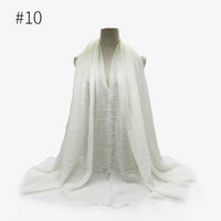 Bubble plain Scarf / cotton scarf fringes women soft solid hijab popular muffler shawls big Pashmina wrap hijab