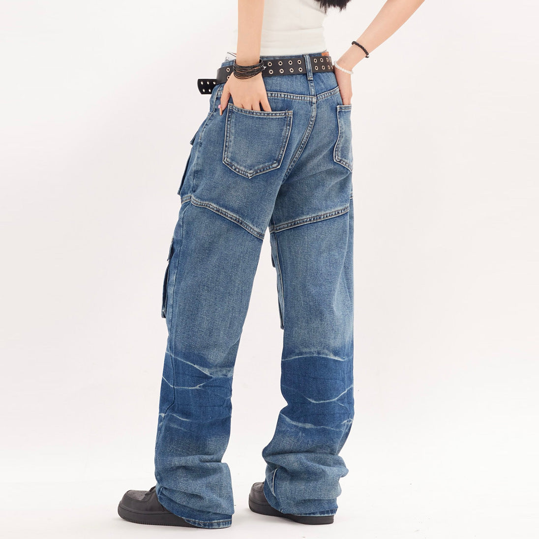 Punk High Street Fashion Design Sense Niche Tie-dye Loose Straight Trousers Men And Women