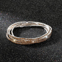 Diamond-embedded Stretch Bracelet 2mm Single Row Color