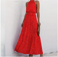 Printed maxi lace dress
