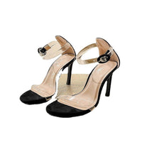 Transparent Open Toe Ankle-strap Buckle Sandals Women's Stiletto Heel