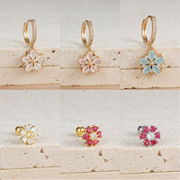 Micro Inlaid Zircon Petal Pendant Earrings For Women