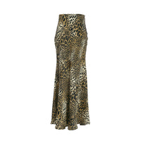 Sexy Leopard Print Tight Waist Draping Fishtail Skirt