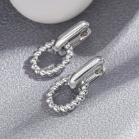 Temperament French Simplicity Twist Geometric Stitching Double-layer Texture Ear Clip Earrings Special-interest Design