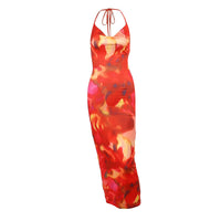 Vacation Style European And American Sexy Backless Spaghetti Straps Dress Women