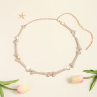 Metal Waist Chain Decorative Belt Dress Suit Chain Accessories Rhinestone Bone Shaped Belt
