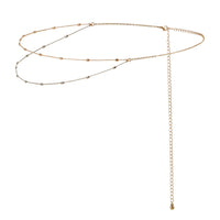 Summer Beach Sexy Body Chain Gold Silver Double Thin Chain Bead Waist Chain Street Fashion Retro Beauty Belly Chain