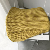 All-match Winter Thickened Warm Solid Color Thick Knit Woolen Scarf Women