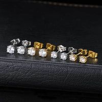 Four-claw Earrings Fashionable Temperament Sterling Silver Needle Hiphop Men And Women Earrings