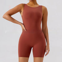 Nude Feel U-shaped Beauty Back Aerial Yoga Suit Peach Hip Pilates Jumpsuit For Women