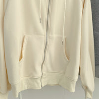 Fleece Thickened Solid Color Hooded Sweater Zipper