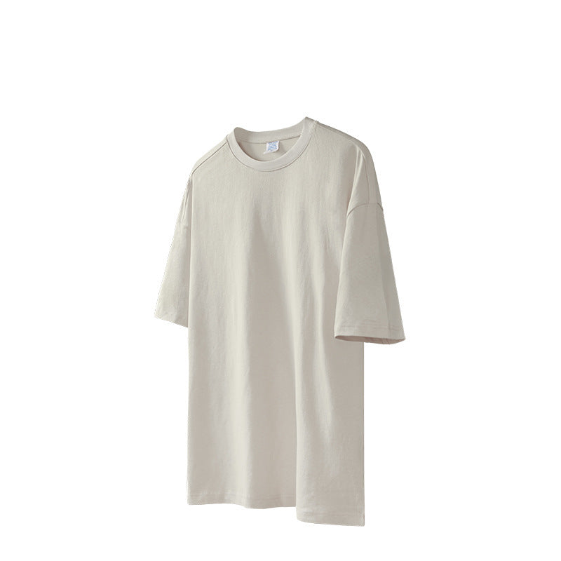 Pure Cotton Oversize Solid Color Short Sleeve T-shirt Top