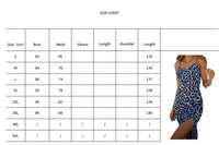 European American Summer New Beach Vacation Style Temperament Leopard Print Sexy Slit Slim-fit Suspender Dress