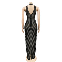 Fashion Backless Nightclub Party Formal Dress Rhinestone