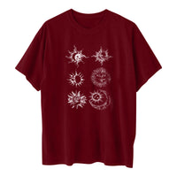 Printed Round Neck Short Sleeve Sun Moon Sun Moon Printed Top Women's T-shirt