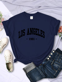 Women's City Letter Printed T-shirt In 1991 - Chic Angle