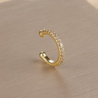 Simple Rhinestone-sensitive Alloy Double-layer Ear Clip