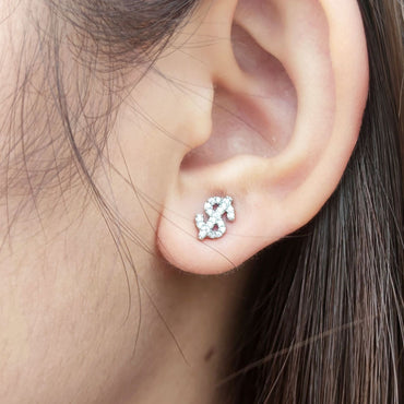 Simple Personality Copper Earrings Studded With Zircon