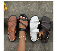 One-line Flat For Outdoors Casual Sandals Women's Shoes Sandals Plus Size Beach - Chic Angle