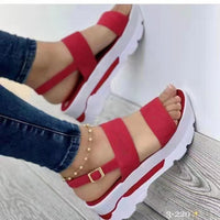 Platform Sports Women's Buckle Wedge Plus Size Beach Sandals