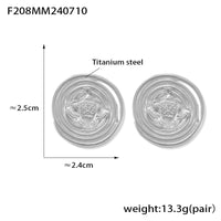 European And American Heavy Industry Vintage Cold Style Round Ear Studs Retro Design