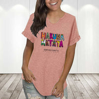 Round Neck Pleated Lace Personalized Printing Series Short Sleeve