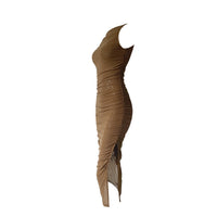 Tight Side Slit Pleated Party Party Dress Women
