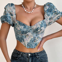 Backless Puff Sleeve Fishbone Sling Niche Court Retro Vest