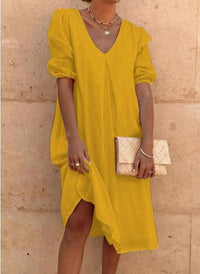Solid Color Long Casual Midi Dress