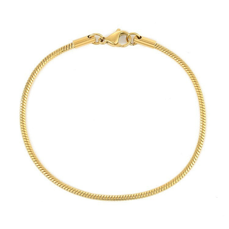 Korean Fashion Stainless Steel Round Snake Bracelet