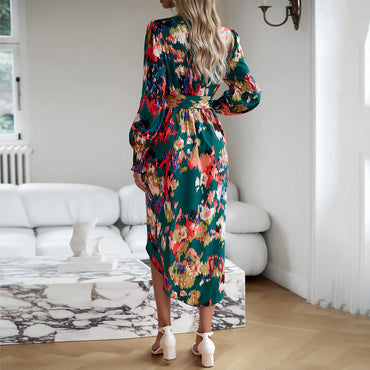Autumn Winter Elegant V-neck Dress